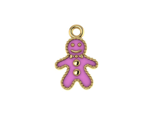 14k Yellow Gold Gingerbread Man Charm