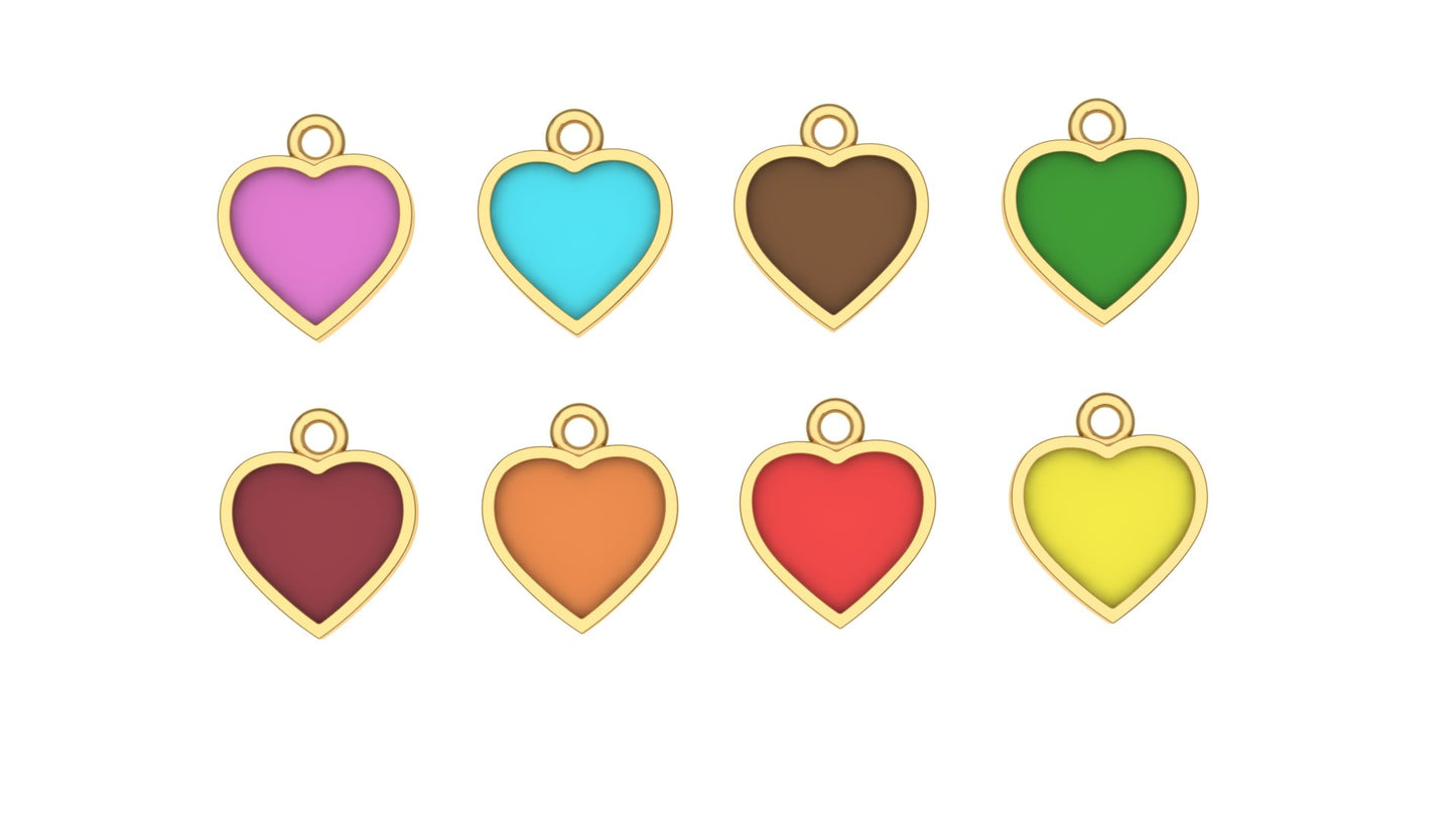 14K Yellow Gold Heart Shape Charm
