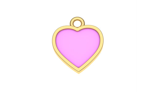 14K Yellow Gold Heart Shape Charm
