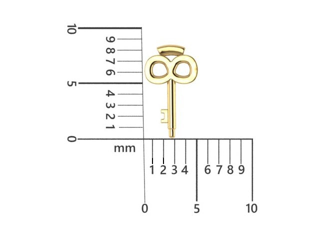 14K Yellow Gold infinity Key Charm