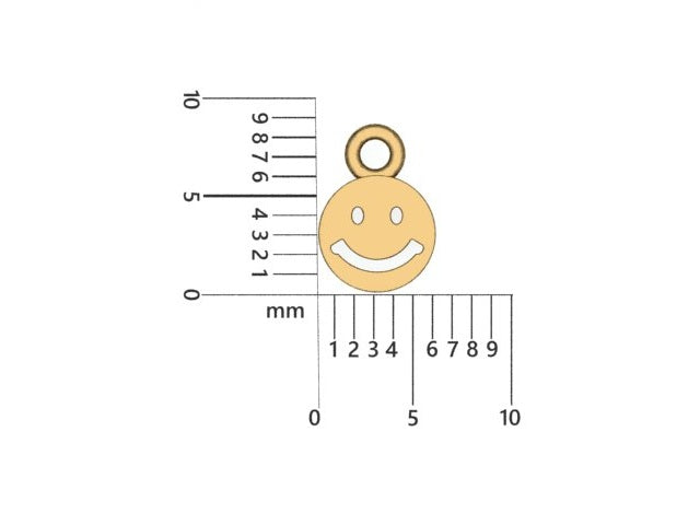 14K Yellow Gold Smiley Face Charm